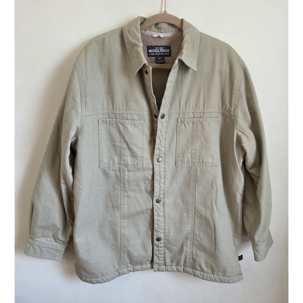 Woolrich Mens Barley Tan Sherpa Lined Work‎ 6227 Outdoor Coat Jacket Size L